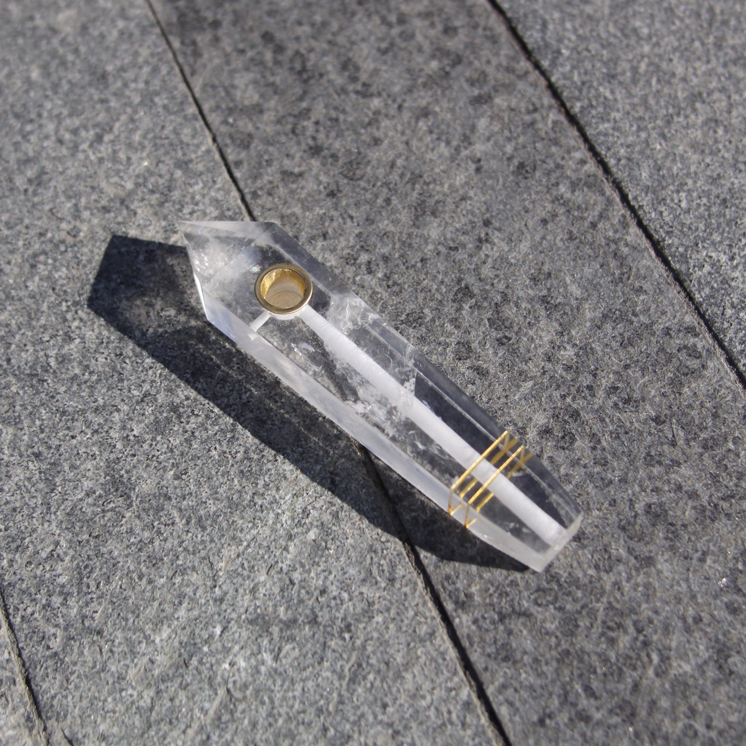 Clear Crystal Quartz Pipe-2